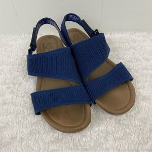 Croft & Barrow sz:7 Blue Porcupine Slingback Sandals Velcro Clasp